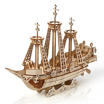 3D Wooden Puzzles for Adults, DIY Ship Model Building Kit