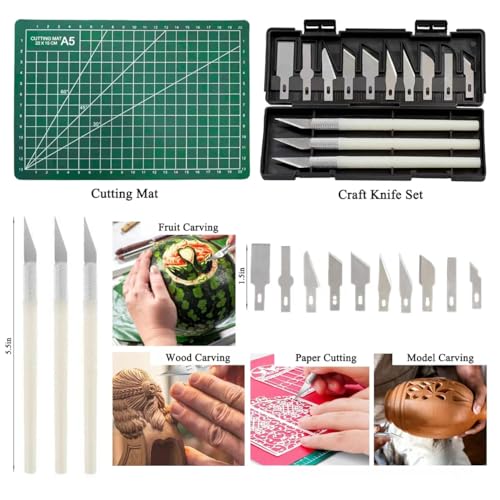 49Pcs 3D Printer Accessories Kit, 3D Printing Tools Set Includes Nozzle Cleaning Kit, Deburring Tools, Needle Files, Removal Tools, Craft Knife, Tweezers, Cutting Mat for 3D Prints Finishing