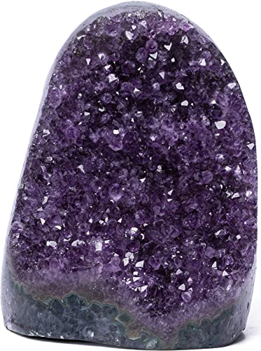 Natural Deep Purple Amethyst Crystal Geode from Uruguay 1.5-2 lb, A Grade Amethyst Cluster, Premium Gift Box for Collectors Reiki Healing Positive Energy by GEMBOURY - size: 1.5-2 Pound Large