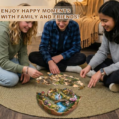 Wooden Puzzles for Adults, 8.5 * 8.3 in 90 pcs Fairy Brook Glen Puzzles - color: Fairybrook Glen, size: Small