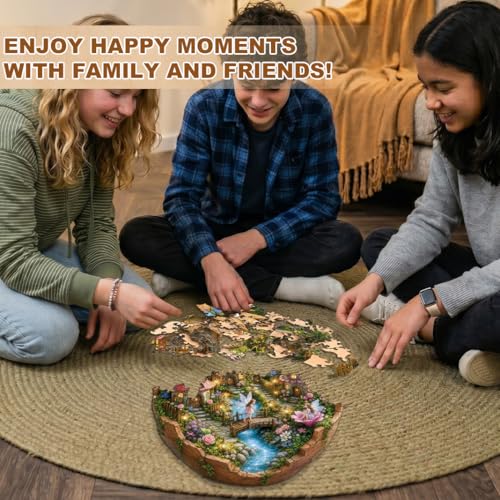 Wooden Puzzles for Adults, 11.4 * 11.2 in 180 pcs Fairy Brook Glen Puzzle - color: Fairybrook Glen, size: Medium