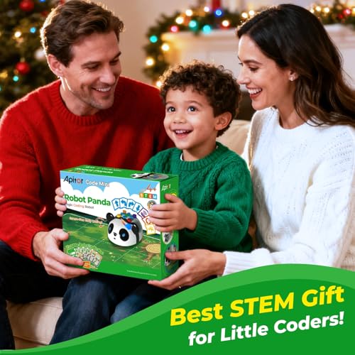 Apitor Robot Panda Coding Robot for 4-6, Screen-Free STEM Learning Toy