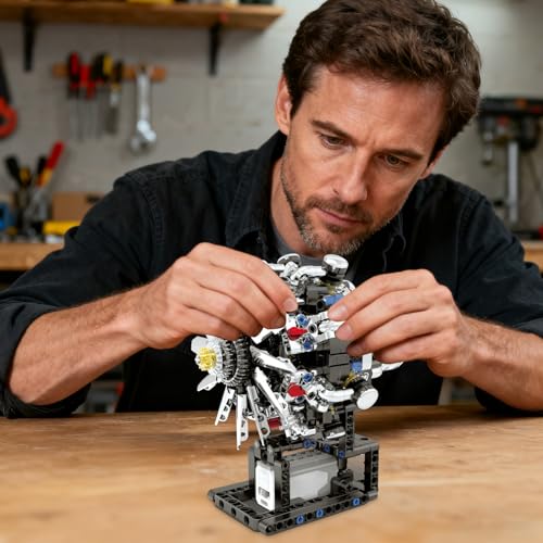 Turbojet Engine Building Set, Aircraft Engine Model kit that Run, Build Your Own Mini Aircraft Model Engine Kit with Motor, STEM Mechanical Physical Science Educational Toys for Kids Adults (558 PCS) - color: Turbojet Engine Building Set