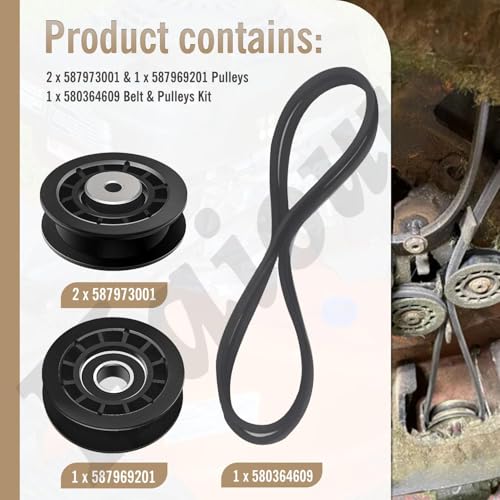 587973001/587969201 Pulleys Kit for Husqvarna Craftsman Poulan Pro Mowers - style: Pulleys Belt Kit