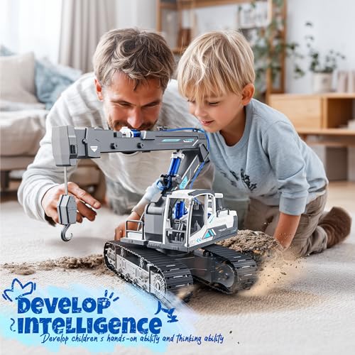 Hydraulic Crane Truck STEM Building Toy, 134 Pcs Engineering Kit for Kids - style: Crane