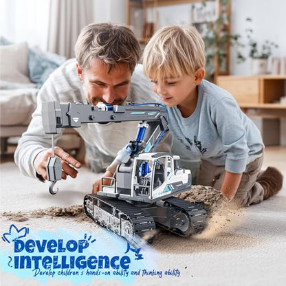 Hydraulic Crane Truck STEM Building Toy, 134 Pcs Engineering Kit for Kids - style: Crane