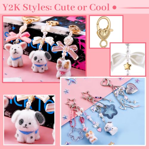 Wurosi 945PCS Bag Charm Kit Gold & Silver,Bag Charm Craft Supplies - color: 945 Pcs Gold+Silver Keychain Kit