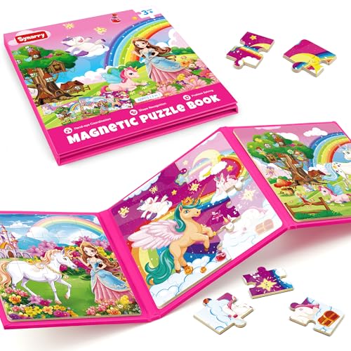 SYNARRY Unicorn Princess Fairy Magnetic Puzzle for Girls Ages 3-5 - style: Unicorn