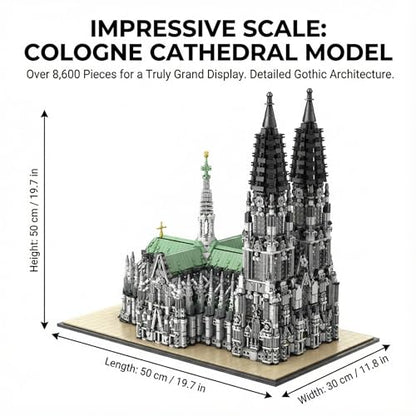 Cologne Cathedral - Building Blocks,8614 PCS Gothic for Adults - color: Sliver Cologne Cathedral