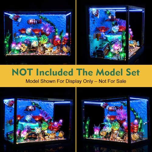LocoLee Light kit Compatible with Lego 10366 Tropical Aquarium - No Model Only Light, LED Lighting Accessories Compatible with Lego Icons Aquarium 10366 Fish Tank (RC Version)