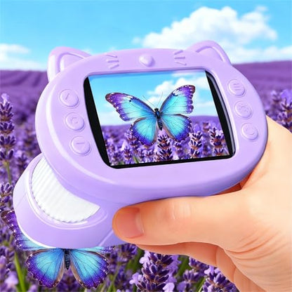 Handheld Digital Mini Microscope for Kids: 1000X 4K 2.4" Microscopes Toys - color: Purple