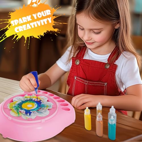 Spin Art Machine for Kids, Paint Spinner Arts & Crafts Kit for Ages 4-12 - color: Pink