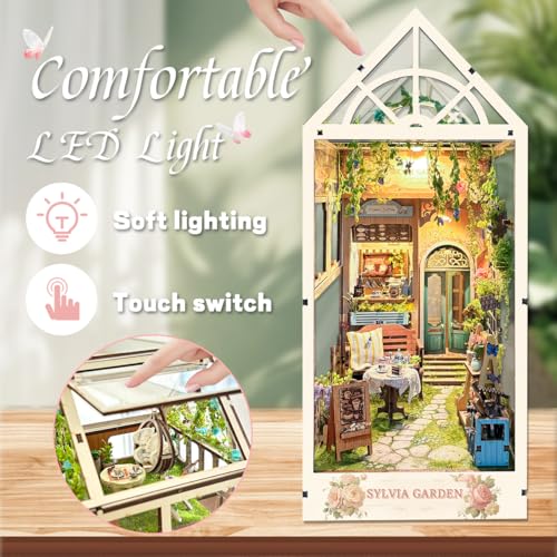 3D Book Nook Flower House Kit DIY Wooden Puzzle- Sylvia Garden - color: Sylvia Garden