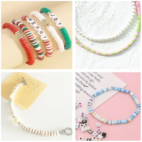 Pink Clay Beads for Bracelets Jewelry Making - color: Pink Clay Beads