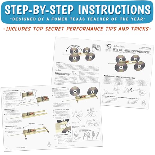 Little Moe (10-Pack) Mousetrap Powered Car Kit STEM Project-Based Learning