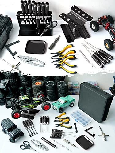 RC Tool Kit, Screwdriver Set (Flat, Phillips, Hex) RC Repair Tools - 27pcs - color: Black