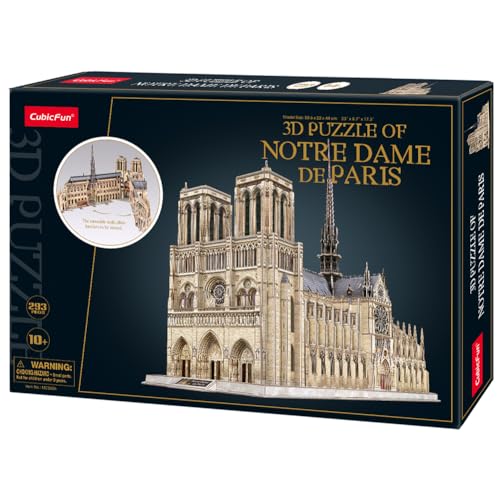 CubicFun 3D Puzzles for Adults - Large Notre Dame de Paris 3D Puzzle - style: Notre Dame de Paris
