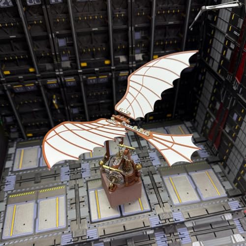 Da Vinci Flapping Wing Model 3D DIY Gear-Driven Model Kit, Using A Classical Mechanical Winding Structure Instead of Batteries, Collectible Display Creative Gift (243PCS)