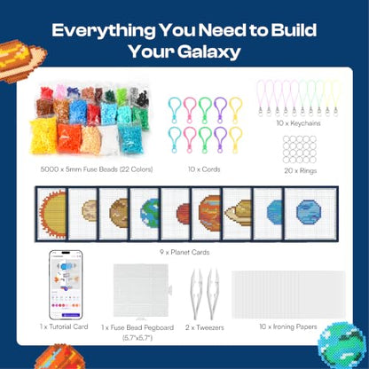 Caydo Solar System Fuse Beads Kit, STEM Space Science Toys Gift for Kids