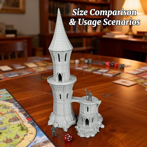 AUSPDICE DND Terrain RPG TTRPG Buildings 25mm Unpainted Gothic Wizard Tower - color: Af1104 K City Building 5