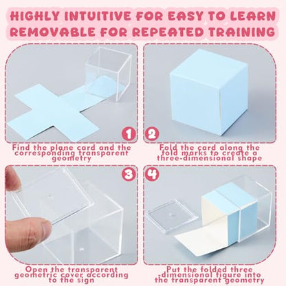 Faccito 12 Pcs 12 Styles 2D & 3D Geometric Solids Math Manipulatives - style: 12 Styles