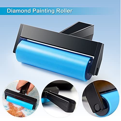 Diamond Painting Accessories,Diamond Painting Tools with Cute Blue Roller and Diamond Embroidery Box for DIY Diamond Painting Art - color: Blue