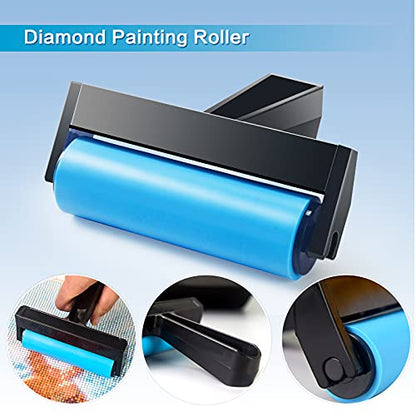 Diamond Painting Accessories,Diamond Painting Tools with Cute Blue Roller and Diamond Embroidery Box for DIY Diamond Painting Art - color: Blue