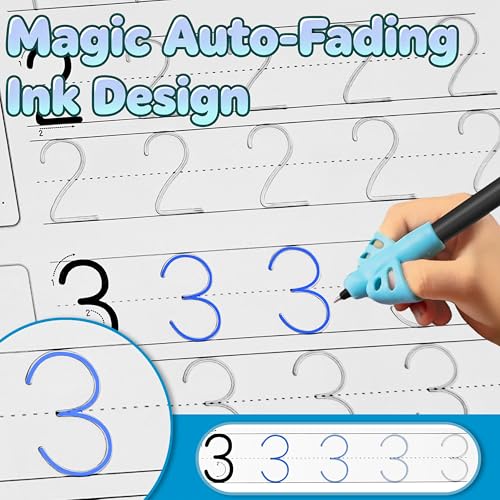 7 Magic Grooved Writing Books, Large Reusable 3D Grooved Writing Practice