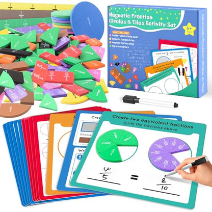 Magnetic Fraction Tiles & Fraction Circles Set-Fraction Manipulatives