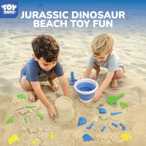 TOY Life 30-Pc Dinosaur Fossil Dig Beach Sand Set, Ages 3-8 - color: 30 Pcs Dinosaur Fossil Beach Toys
