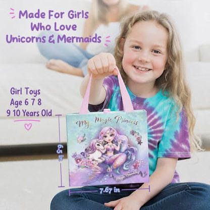 Charm Bracelet Making Kit & Unicorn/Mermaid Girl Toy- ideal Crafts for Ages 8-12 Girls who Inspire Imagination and Create Magic with Art Set and Jewelry Making Kit