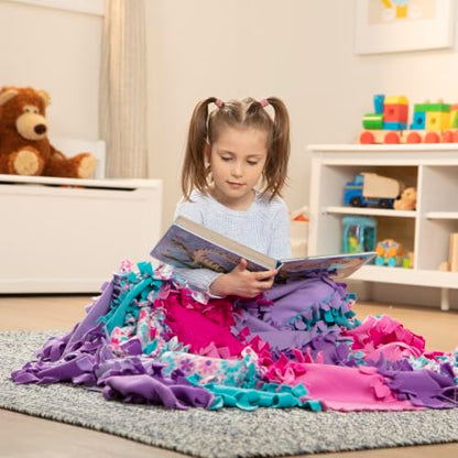 Melissa & Doug Created by Me! Flower Fleece Quilt No-Sew Craft Kit (48 squares, 4 feet x 5 feet)