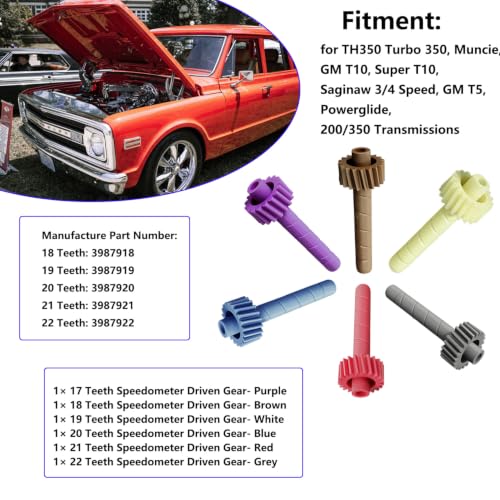 6 Pcs Speedometer Driven Gear Kit for GM Muncie 200 & 350 Transmissions