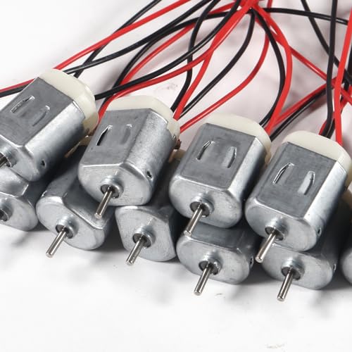 12 Pack 1.5V-6V Type 130 Miniature DC Motors with Male Dupont Jumper Wire for Arduino Hobby Projects DIY