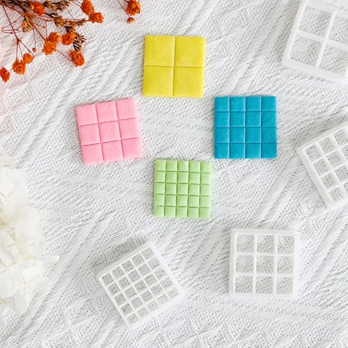 Xaekicr Grid Square Polymer Clay Cutters Set – 4PCS Geometric Clay Cutters for DIY Jewelry Making, Clay Tools for Polymer Clay Molds and Earring Projects - color: L color