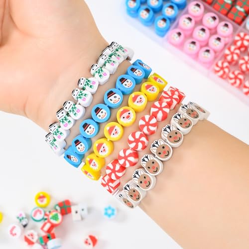 600pcs Polymer Clay Beads Bracelet Making Kit, Christmas Beads for Crafts - color: 4#Christmas