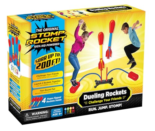 Stomp Rocket Original Dueling Rocket Launcher for Kids, 4 Rockets - style: Dueling Launcher + 4 Rockets