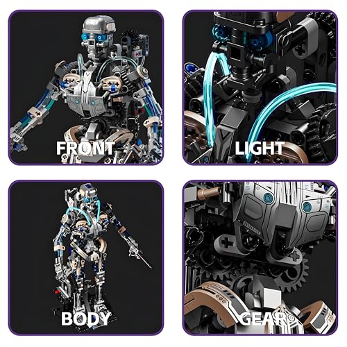 CSNRHG Mechanical Skeleton Robot Building Block Toy 692+Pieces Twistable Body and Poseable Design Creative STEM Toy for Kids and Adults - color: Skeleton Robot