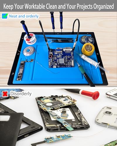 Kaisi Helping Hands Soldering Station with Soldering Mat,6 Flexible Arms - color: Blue, size: Regular