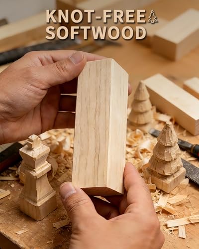Basswood Carving Blocks 6 PCS: 6" x 2" x 2" Large Whittling Wood Blanks - color: 6 PCS (6"x2"x2")