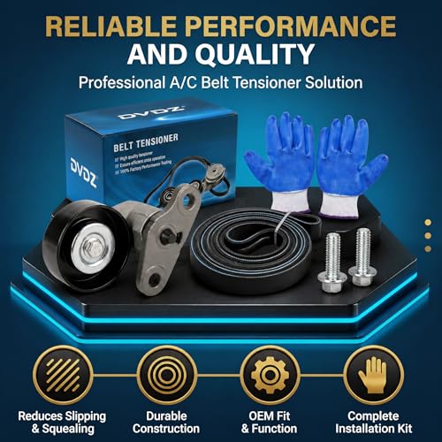 A/C Belt Tensioner Pulley Kit 90K-38159 with 2 Mounting Bolts Compatible with Chevy Tahoe 2000-2008, GMC Yukon 2000-2008, Cadillac Escalade 2002-2008, Chevy Avalanche 2002-2008 – Replace ACK040378HD - size: 90K-38159+BOLT