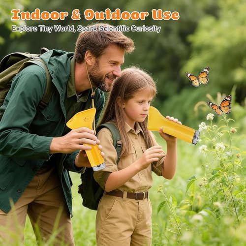 1000X Digital Microscope for Kids with 2" HD Screen, Handheld Camera for Bugs Plants Nature, Kids Microscope Handheld Pocket Microscope STEM Educational Toy Gift for Boys Girls Ages 4-12 (Yellow) - color: Vivid yellow