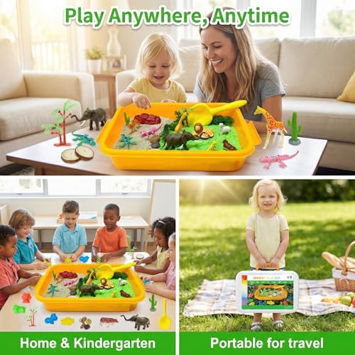 Carolart Jungle Sensory Bin, Animal Sandbox & Sensory Sand Kit - style: Jungle