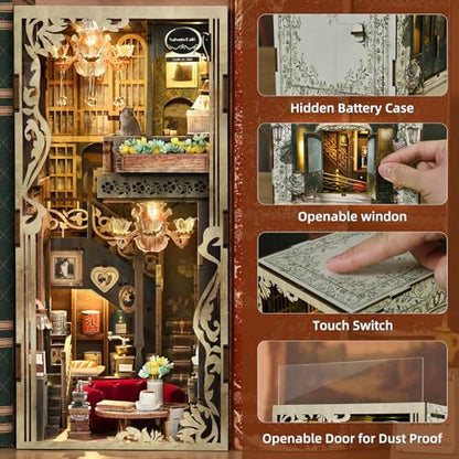 CCCDF Saison Café Book Nook Kit, DIY 3D Wooden Puzzle for Adults - color: Saison Café