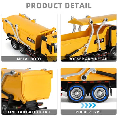 Dump Truck Toy with Movable Cap for Boys 1/50 Construction Vehicle Model