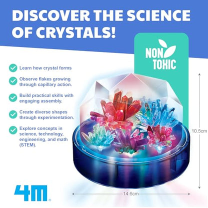 Crystal Growing - Colour Changing Crystals Light - Crystal Growing Kit with LED Lights, STEM Kits Learning for Kids, Create Unique Designs and Vibrant Displays, Safe Non-Toxic Materials - style: Crystal Growing Color Changing LED Light Kids Science Kit