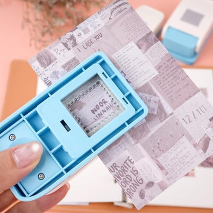 3 Pcs Stamp Punch, 1x0.8inch Medium Stamps Shaped Punch, 1 Inch Square Stamps Hole Puncher, 0.6x0.5 Inch Mini Rectangle Stamp Cutter, Lever Craft Paper Punches for Crafting Diy Scrapbooking Journaling - color: 1x0.8inch+1x1inch+0.6x0.5inch Stamp Punch