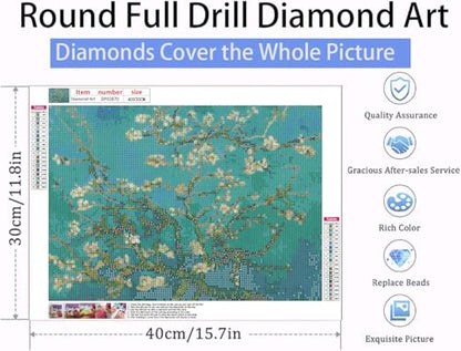 VeGuude Flower Diamond Art Kits for Adults Van Gogh Diamond Painting Kits - color: DP02870