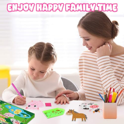Labeol Diamond Art Kits for Kids with 5D Diamond Creat Your Own GEM Keychains Arts and Crafts for Kids Ages 8-12 Christmas Stocking Birthday Gifts for Kids 6+ - style: Farm