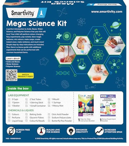 Smartivity Legendary Mega 150 Science Experiment Kit for Kids, Smart Birthday Gifts, Educational Science Experiments for Boys & Girls, STEM Toys for Learning & Fun for Age 6, 7, 8, 9, 10, 11, 12,14 - style: Mega Science Kit